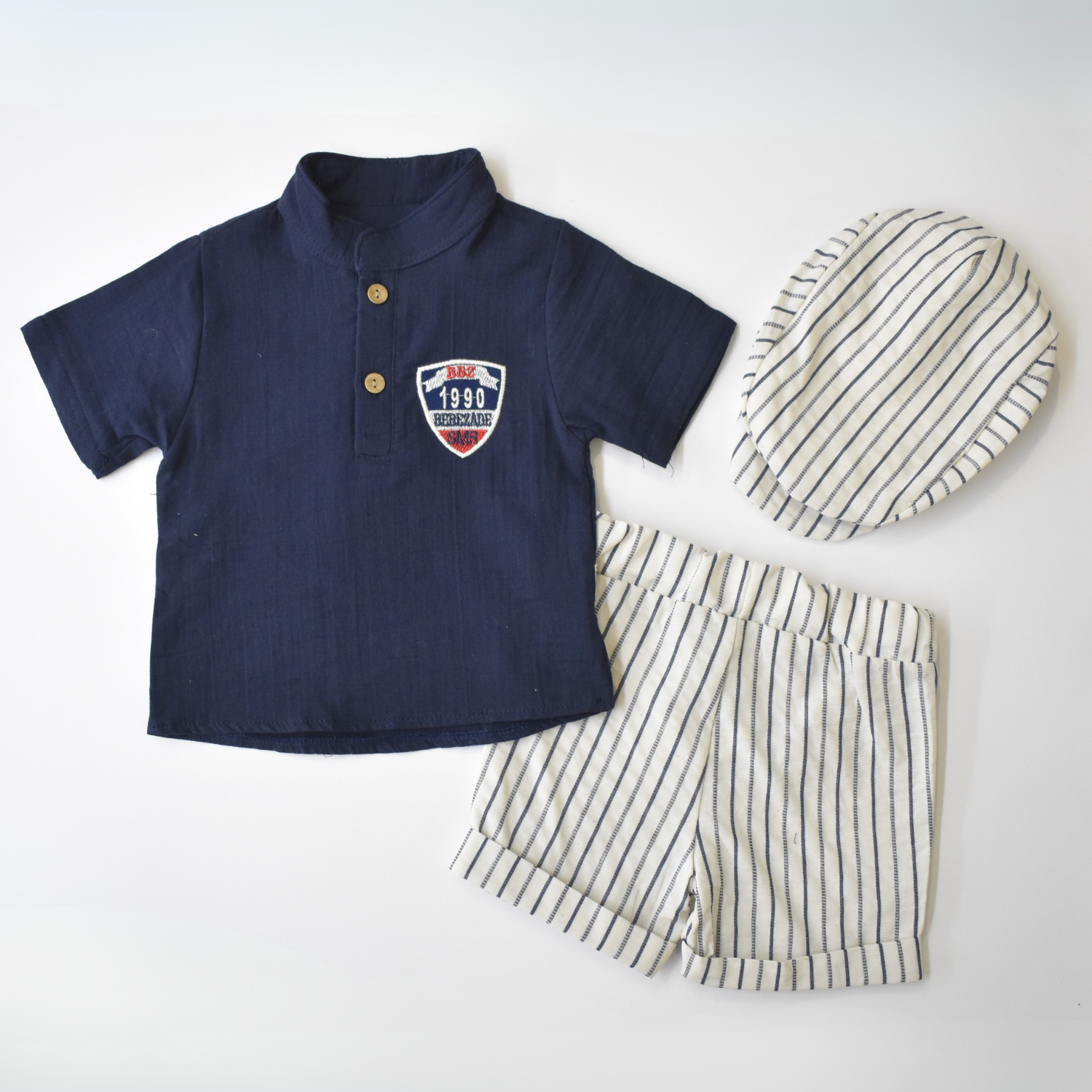 Chill & Striped Casual Short Set-1