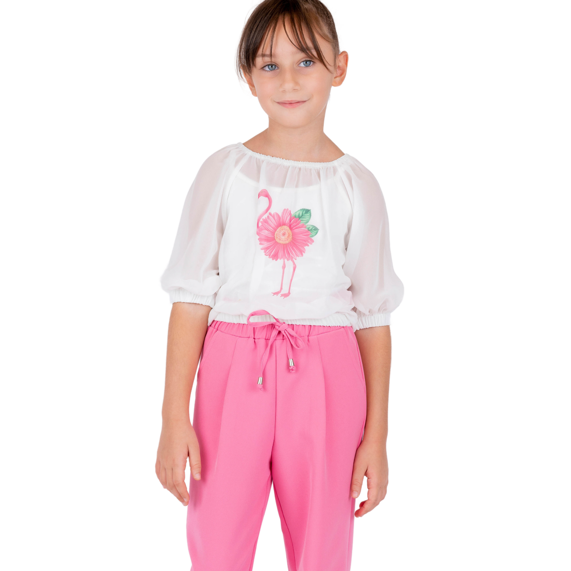 Stylish Flamingo Girls Casual Set - Farnelli