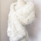 Ivory with Blk Tips Faux Fur Shawl Plus Size Bride (Lilian Wht03)