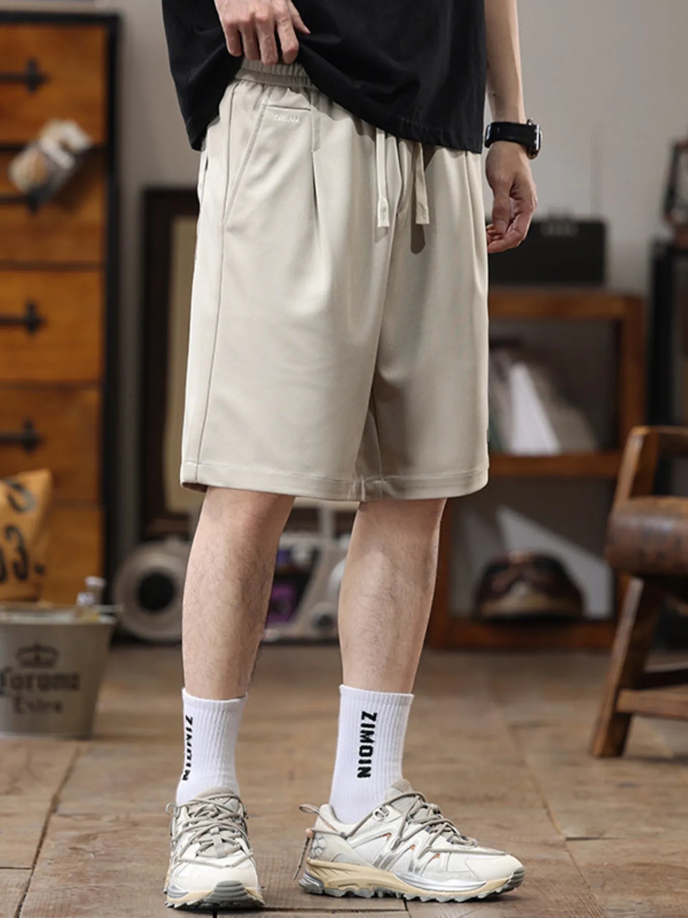 Men's Plus Size Casual Loose-Fit Drawstring Shorts - Farnelli