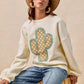 BiBi Cactus Embroidered Fleece Sweatshirt - Farnelli