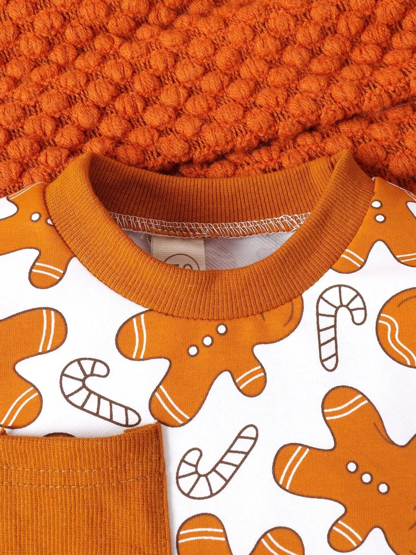 Children's Gingerbread Man Print Long Sleeve Outfit Set - Farnelli