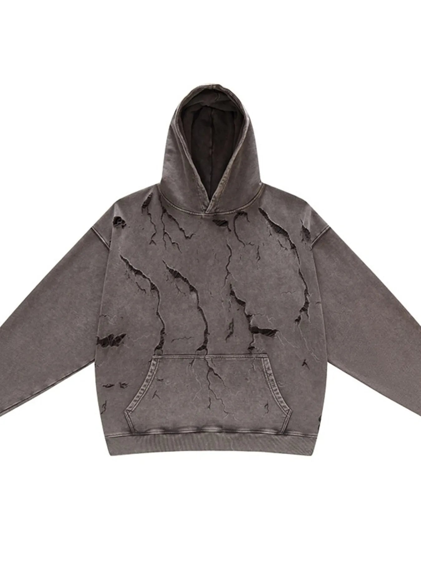 Men's Distressed Long Sleeve Hoodie - Farnelli
