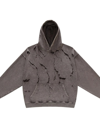 Men's Distressed Long Sleeve Hoodie - Farnelli