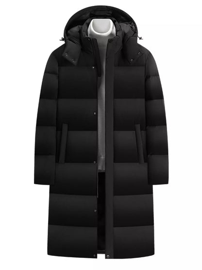 Men's Full Size Longline Hooded Down Coat Plus Size - Farnelli
