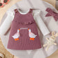 Children's Ruffled Trim Bodysuit and Dress Set with Headband - Farnelli