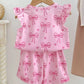 Children's Bowknot Ruffle Sleeve Top and Shorts Set - Farnelli