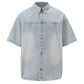 Men's Plus Size Button Up Short Sleeve Denim Shirt - Farnelli