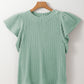 Brynn Textured Flutter Sleeve Top - Farnelli