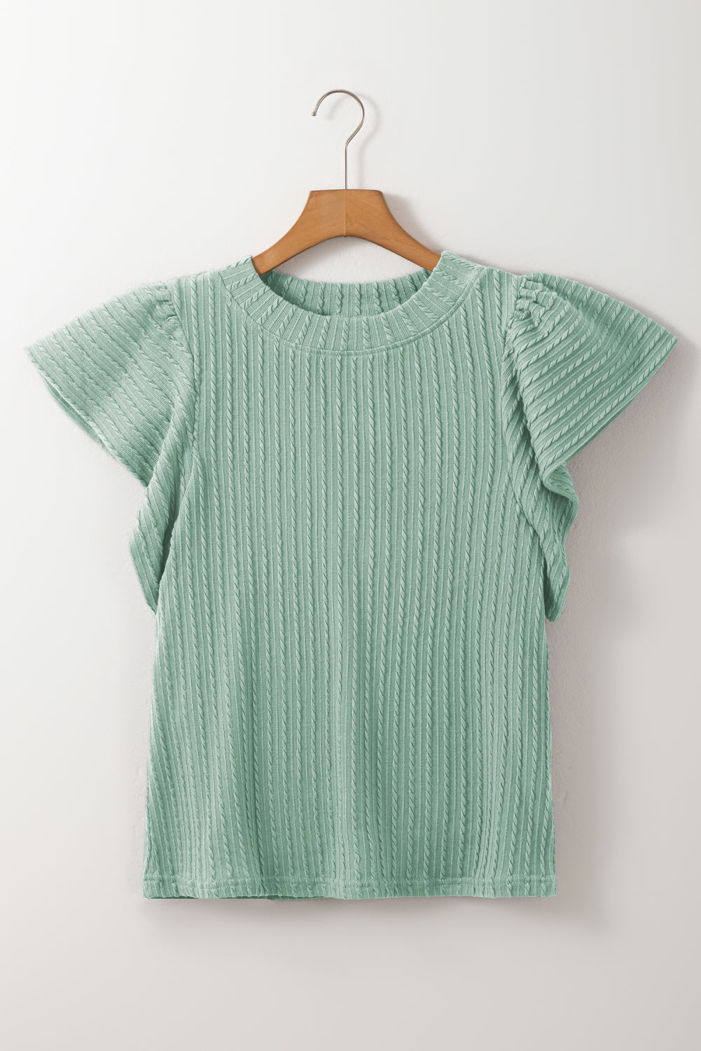 Brynn Textured Flutter Sleeve Top - Farnelli