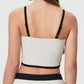 Millennia Contrast Trim Square Neck Active Cami with Detachable Chest Pads - Farnelli
