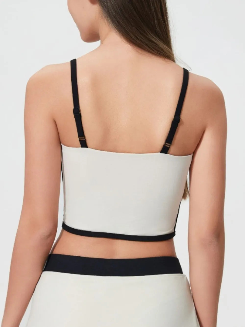 Millennia Contrast Trim Square Neck Active Cami with Detachable Chest Pads - Farnelli