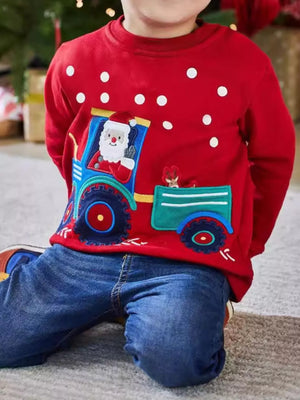 Children's Santa Tractor Crew Neck Sweatshirt - Farnelli