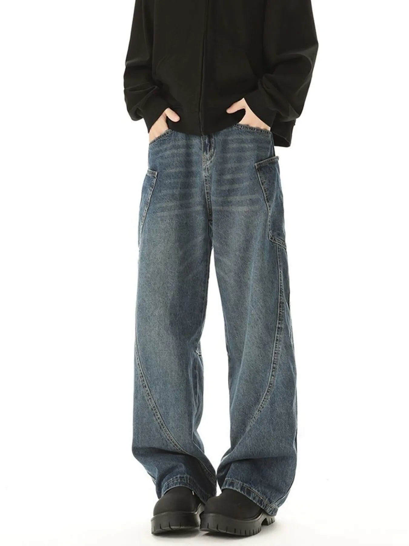 Men's Wide-Leg Relaxed Fit Jeans - Farnelli