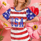 BiBi American Flag Theme Usa Print Sequin Dress - Farnelli