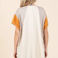 Mittoshop Color Block V-Neck Short Sleeve T-Shirt - Farnelli