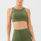 Round Neck Wide Strap Active Bra - Farnelli