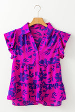 Karla Floral Collared Button Blouse - Farnelli