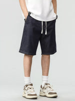 Men's Plus Size Drawstring Denim Shorts - Farnelli