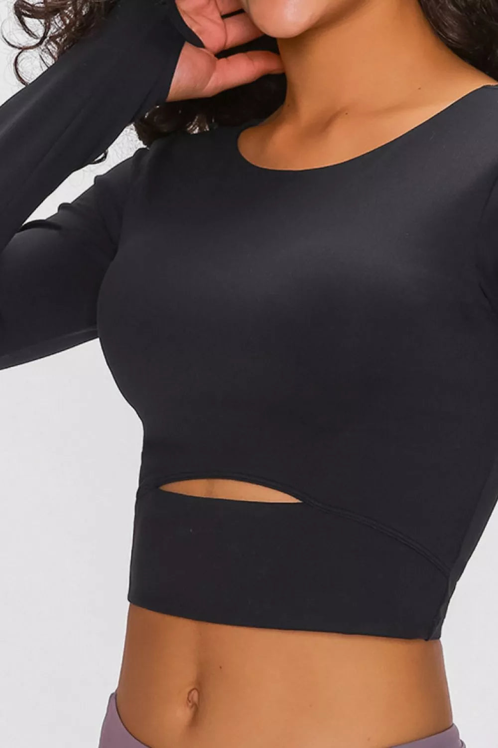 Millennia Long Sleeve Cropped Top With Sports Strap - Farnelli