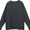 Men's Side Slit Round Neck Long Sleeve Sweatshirt - Dark Gray