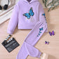 Childrens's Butterfly Print Hoodie & Pants Set - Farnelli