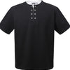 Men's Contrast Half Zip Short Sleeve T-Shirt - Black