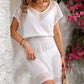 Openwork V-Neck Short Sleeve Cover-Up Dress - Farnelli
