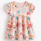 Children's Printed Ruffle Short Sleeve Casual Dress - Farnelli