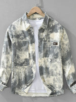 Men's Plus Size Abstract Print Long Sleeve Casual Shirt - Farnelli