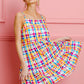 BiBi Multi Colors Plaid Sleeveless Sun Dress - Farnelli
