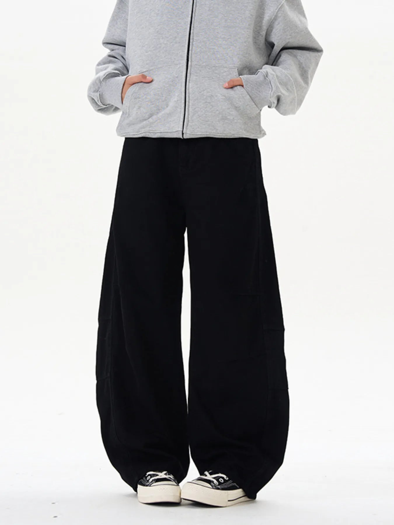 Men's Washed Wide Leg Curved Cargo Jeans - Farnelli