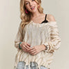 ADORA Frayed Zebra Knit Top - IVORY/LT GOLD