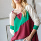 HOPELY Full Size Color Block Long Sleeve T-Shirt - Farnelli