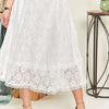 ADORA Elastic Waist Lace Midi Skirt - White