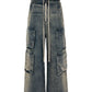 Men's Washed Cargo Jeans with Drawstring Waist - Farnelli