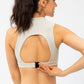 Full Size Cropped Cutout Back Zipper Front Active Tank Top - Farnelli
