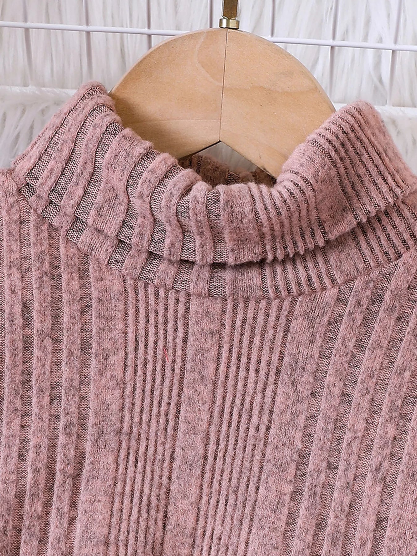 Children's Ribbed Knit Two-Tone Dress Set - Farnelli