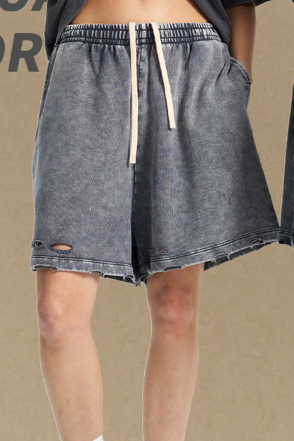 Men's Distressed Drawstring Shorts - Farnelli