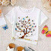 Children's Butterfly Tree Graphic Casual T-Shirt - White