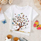 Children's Butterfly Tree Graphic Casual T-Shirt - Farnelli