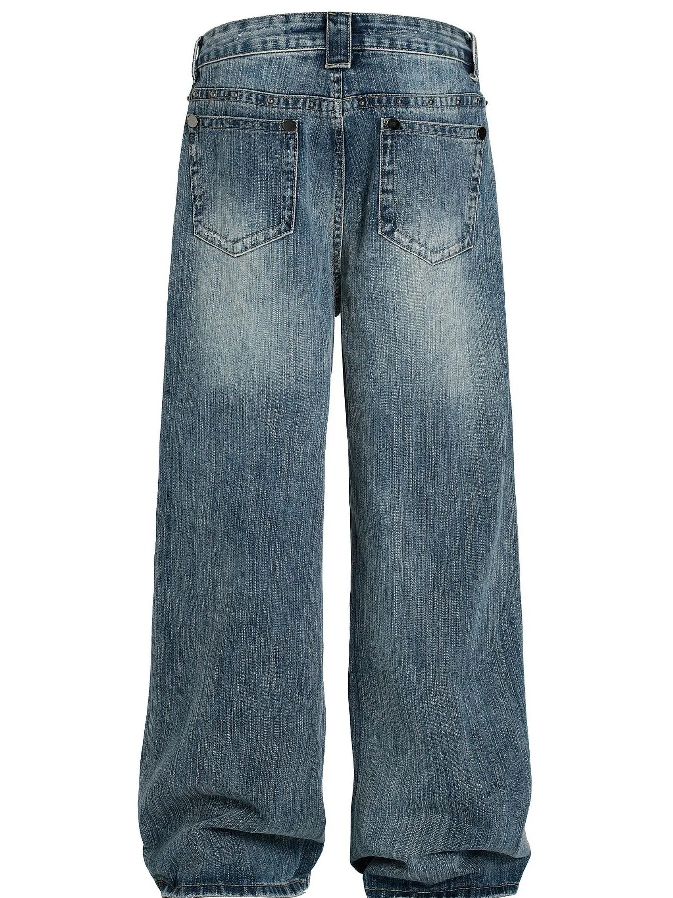 Men's Washed Wide Leg Jeans - Farnelli