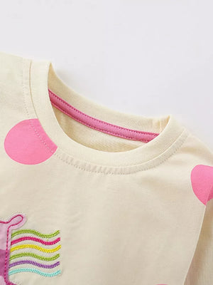 Children's Unicorn Polka Dot Top and Pants Pajama Set - Farnelli