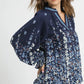 Umgee Full Size Floral Vine Print Blouse with Balloon Sleeves Plus Size - Farnelli