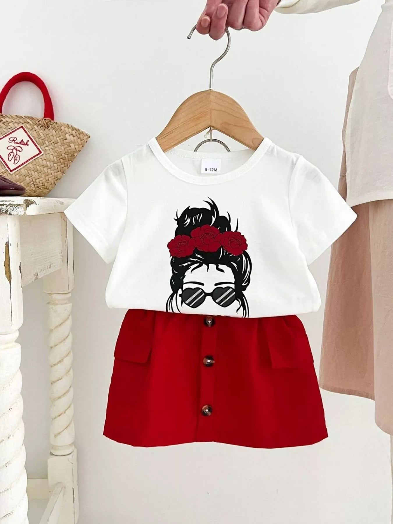 Children's Graphic Tee and Skirt Set - Farnelli