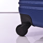 HouseOfZazla 3-piece hardside spinner luggage set in blue, purple, pink and beige with TSA locks
