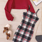 Children's Plaid Print Long Sleeve Dress Set - Farnelli
