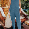 Double Take Full Size Sleeveless Straight Jumpsuit - Sky Blue