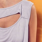 BiBi Rayon Span Knit With Cut Out Front Sleeveless Top - Farnelli