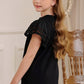 Round Neck Flutter Sleeve T-Shirt - Farnelli